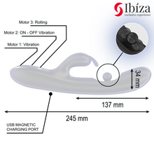 Carregar imagem no visualizador da galeria, Vibrador vaginal com estimulador de clitóris e esfera rotativa no ponto G - Rolling ball rabbit vibrator
