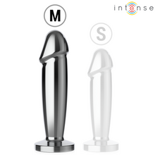 Carregar imagem no visualizador da galeria, Plug anal metálico com vibração e comando - 11.8cm - M - Intense
