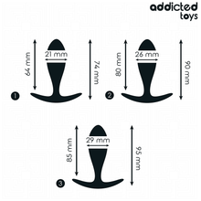 Carregar imagem no visualizador da galeria, Conjunto de 3 plugs anais pretos - Anal plug set - Addicted Toys
