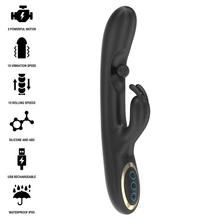 Carregar imagem no visualizador da galeria, Vibrador vaginal com estimulador de clitóris e esfera rotativa no ponto G - Rolling ball rabbit vibrator
