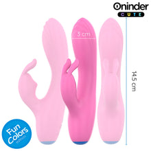 Carregar imagem no visualizador da galeria, Vibrador vaginal e ponto G com estimulador de clitóris com APP - Rosa - 14.5 cm - Oninder
