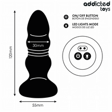 Carregar imagem no visualizador da galeria, Plug anal com comando, vibração, movimento sobe e desce e luzes LED  - Up &amp; down plug with LED lights
