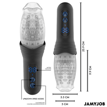 Carregar imagem no visualizador da galeria, Masturbador boca com vibração, movimento de sobe e desce e rotação - Oral sex stimulator - Blow-R - Jamyjob
