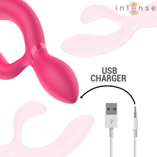 Carregar imagem no visualizador da galeria, Vibrador vaginal e Ponto G com estimulador de clitóris - Charly - 20cm - Intense
