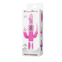 Carregar imagem no visualizador da galeria, Vibrador 4 em 1 - Vaginal com movimento de rotação + Estimulador de clitóris + Anal - Pretty bunny
