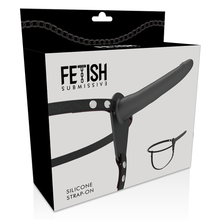 Carregar imagem no visualizador da galeria, Strap-on Duplo - Preto - 15cm - Silicone strap-on - Fetish Submissive
