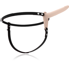 Carregar imagem no visualizador da galeria, Strap-on com vibração - 15,5cm - Recarregável - Bege - Silicone Vibrating Strap-On - Fetish Submissive
