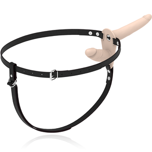 Strap-on Duplo com vibração - Bege - 15cm - Silicone vibrating double strap-on - Fetish Submissive