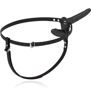 Strap-on Duplo com vibração - Preto - 15cm - Silicone vibrating double strap-on - Fetish Submissive