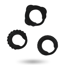 Carregar imagem no visualizador da galeria, Conjunto de 3 anéis para pénis e testículos - Ring set for penis - Addicted Toys
