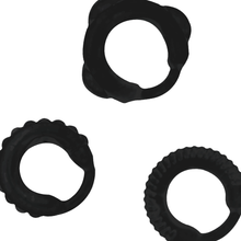 Carregar imagem no visualizador da galeria, Conjunto de 3 anéis para pénis e testículos - Ring set for penis - Addicted Toys
