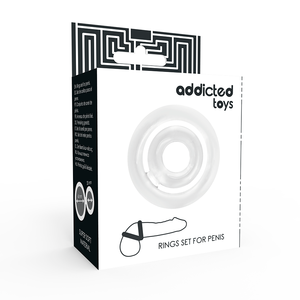Anel duplo para pénis e testículos - Transparente - Rings Set For Penis - Addicted Toys