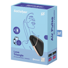 Carregar imagem no visualizador da galeria, Estimulador de clitóris por ondas de pressão + Vibração + APP - Love Triangle - Preto - Satisfyer
