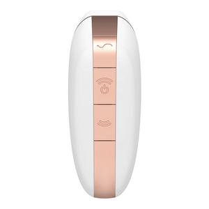 Estimulador de clitóris por ondas de pressão + Vibração + APP - Love Triangle - Branco - Satisfyer	
