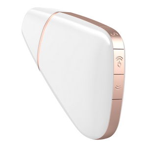 Estimulador de clitóris por ondas de pressão + Vibração + APP - Love Triangle - Branco - Satisfyer	