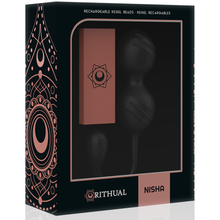 Carregar imagem no visualizador da galeria, Bolas vaginais vibratórias para exercícios de Kegel - Recarregável - Preto - Nisha - Rithual
