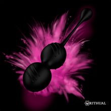 Carregar imagem no visualizador da galeria, Bolas vaginais vibratórias para exercícios de Kegel - Recarregável - Preto - Nisha - Rithual
