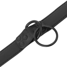 Carregar imagem no visualizador da galeria, Coleira e trela - Thin full black collar with leash - Darkness
