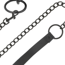 Carregar imagem no visualizador da galeria, Coleira e trela - Thin full black collar with leash - Darkness

