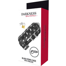 Carregar imagem no visualizador da galeria, Jaula de castidade com cadeado - Preto - Darkness Bondage 
