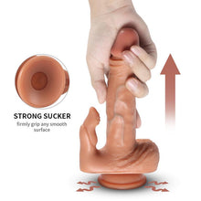 Carregar imagem no visualizador da galeria, Vibrador realístico recarregável com comando e estimulador de clitóris ou anal - 21 cm - Julian - Shequ
