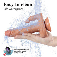 Carregar imagem no visualizador da galeria, Vibrador realístico recarregável com comando e estimulador de clitóris ou anal - 21 cm - Julian - Shequ
