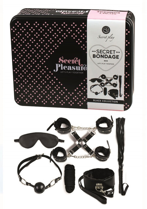 Kit BDSM com 8 acessórios - Secret Bondage Black Collection - Secret Play