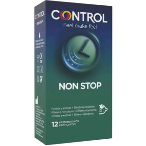 12 Preservativos com efeito Retardante, Pontos e Estrias - Non Stop - Control