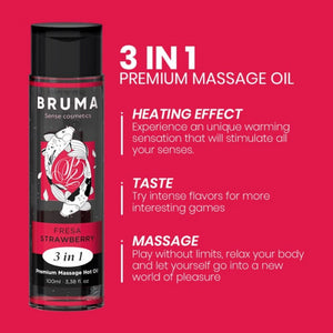 Óleo de Massagem - Efeito de Aquecimento - Morango - 100ml - Bruma