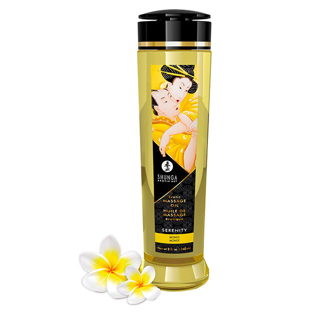 Óleo de massagem com fragrância de monoï  - Serenity - Shunga - 240ml