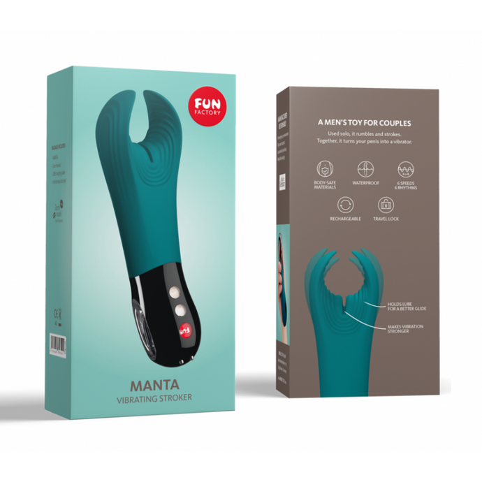 Masturbador masculino e Vibrador para casal - Manta - Azul - Fun Factory