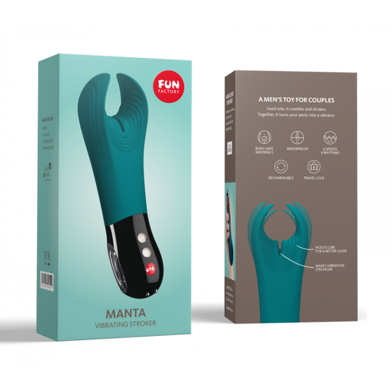 Masturbador masculino e Vibrador para casal - Manta - Azul - Fun Factory