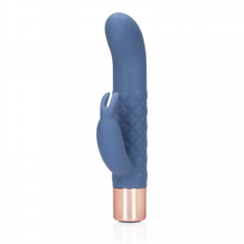 Carregar imagem no visualizador da galeria, Vibrador vaginal com estimulador de clitóris - Recarregável - Azul - Mini rabbit vibrator - Loveline 
