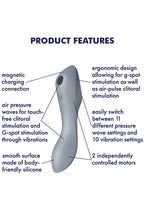 Carregar imagem no visualizador da galeria, Vibrador e Estimulador de Clitóris por Ondas de Pressão - Curvy Trinity 3 - Cinza - Satisfyer

