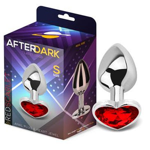 Plug anal metálico coração com brilhante - Vermelho - S - Afterdark