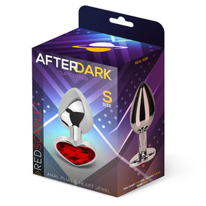 Plug anal metálico coração com brilhante - Vermelho - S - Afterdark