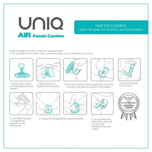 Preservativos Femininos - Sem Látex - 3 uni - Uniq Condoms