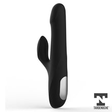 Carregar imagem no visualizador da galeria, Vibrador vaginal com estimulador de clitóris - com movimento rotação e sobe e desce-  Recarregável - Squidy - Tardenoche
