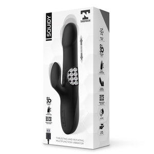 Vibrador vaginal com estimulador de clitóris - com movimento rotação e sobe e desce-  Recarregável - Squidy - Tardenoche