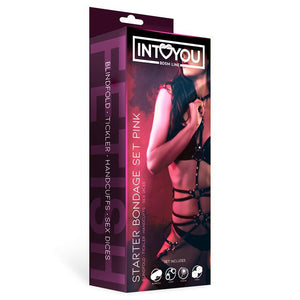 Kit BDSM com 4 peças - Starters Bondage Set - Rosa - Intoyou