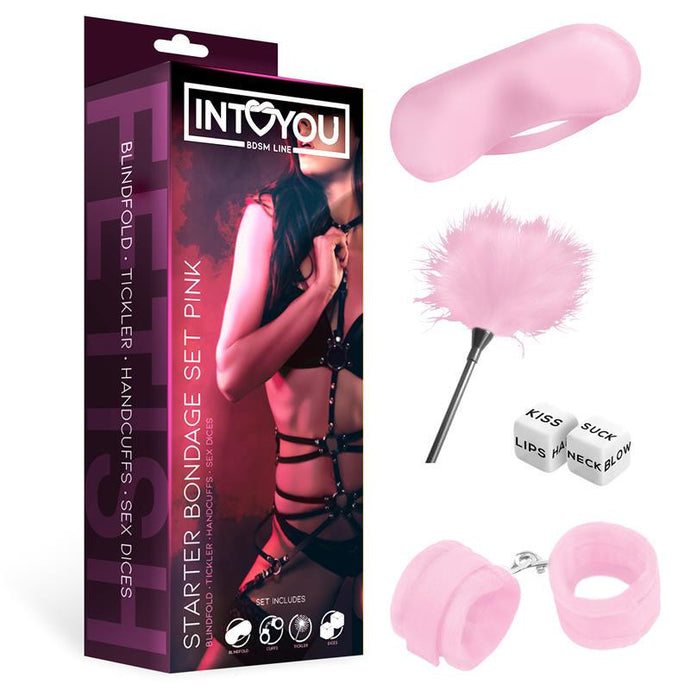 Kit BDSM com 4 peças - Starters Bondage Set - Rosa - Intoyou