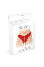 Carregar imagem no visualizador da galeria, Tanga com pérolas estimulantes -  Vermelho - Sophie - Fashion Secret
