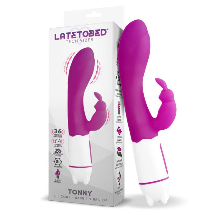 Vibrador recarregável - Vaginal e Ponto G com Estimulador de Clitóris - Tonny - Latetobed