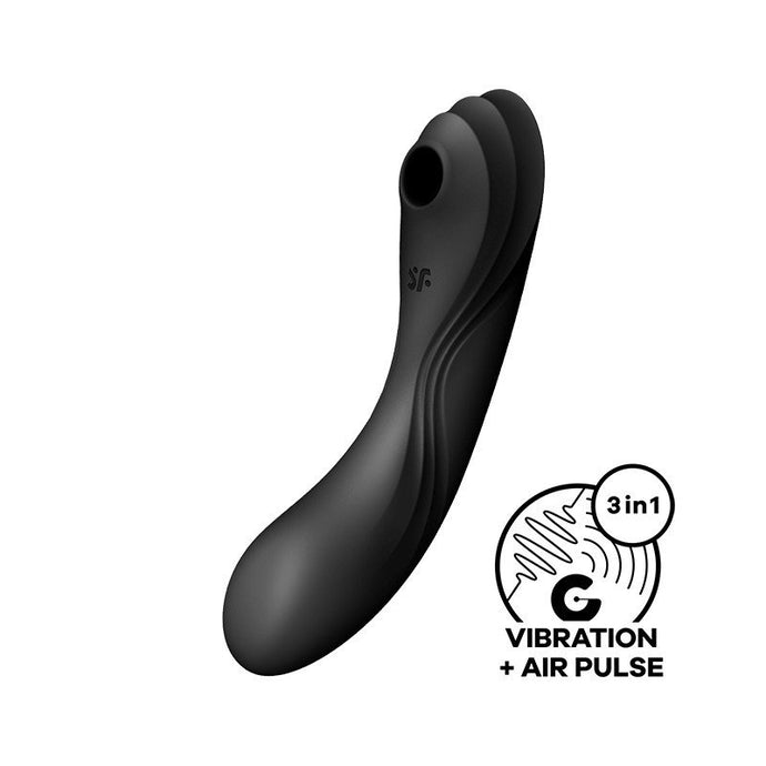 Estimulador de clitóris por ondas de pressão + Vibração + APP - Curvy Trinity 4 - Preto - Satisfyer