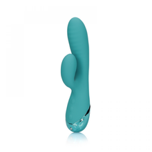 Carregar imagem no visualizador da galeria, Vibrador vaginal e Ponto G - Insuflável - com estimulador de clitóris - Turquesa - Inflatable rabbit vibrator - Loveline
