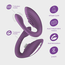 Carregar imagem no visualizador da galeria, Vibrador duplo para casal - com pulsação e comando - Recarregável -  Sync Passion
