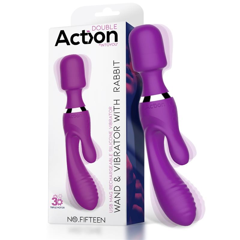 Vibrador Vaginal com Estimulador de Clitóris e Massajador 3 em 1 - No Fifteen - Double Action