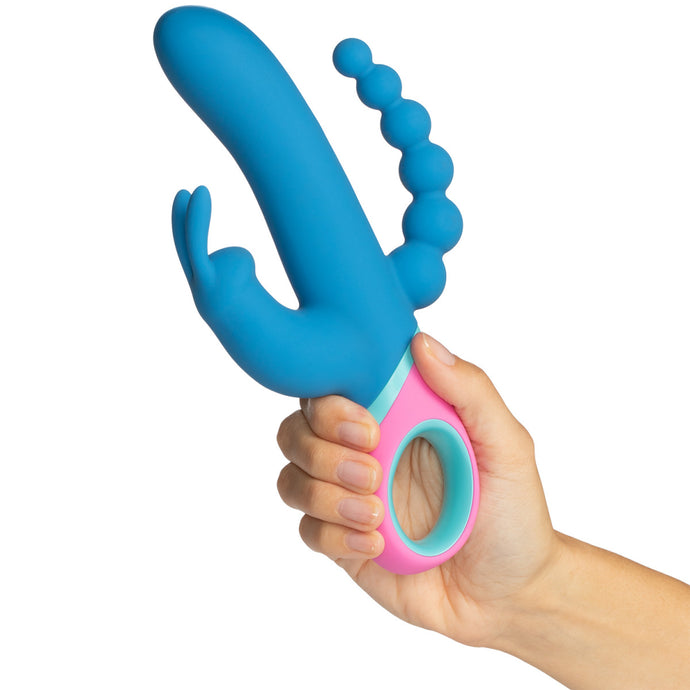 Vibrador 3 em 1 - Vaginal, Estimulador de Clitóris e Anal, Recarregável - PMV20