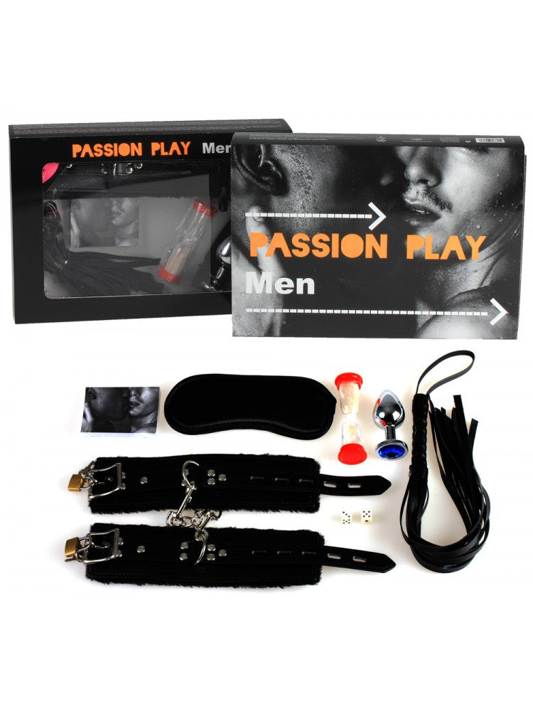 Jogo com Algemas, Chicote, Venda e Plug anal - Passion Play Men - Secret Play