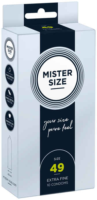 Preservativos Extra Finos Pure Feel - tam. 49 - 10un - Mister Size